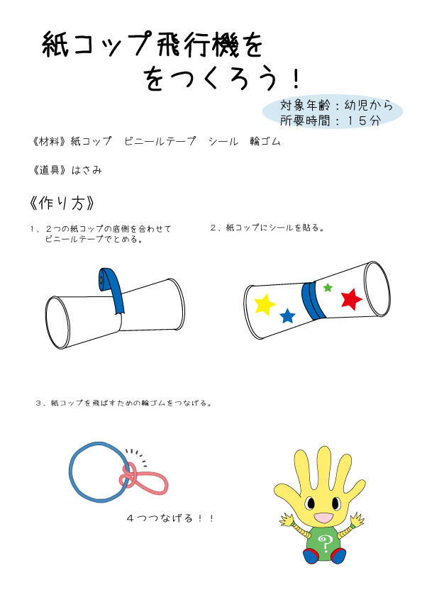 紙コップ飛行機をつくろう